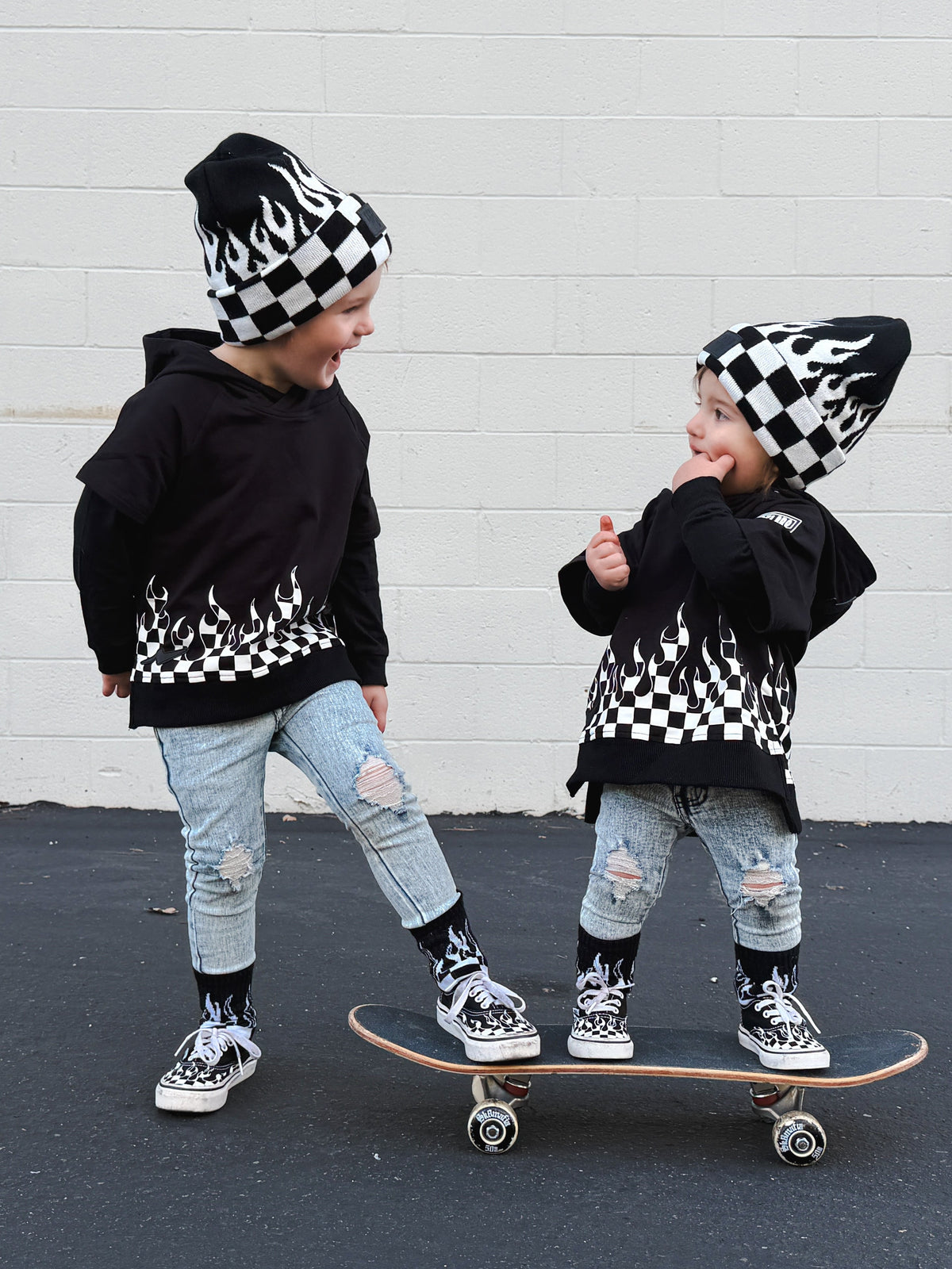 Checker Flame Beanie