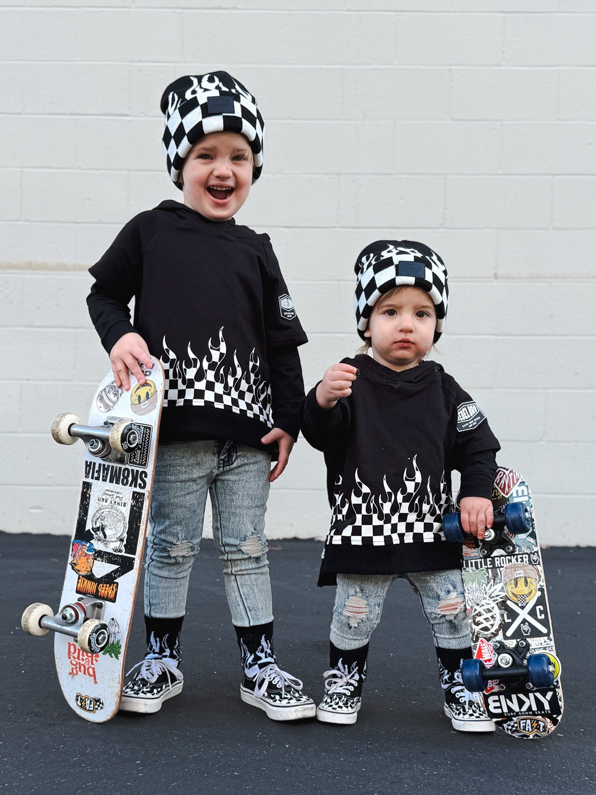 Checker Flame Beanie