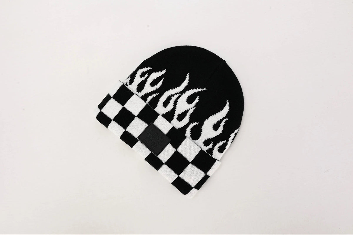 Checker Flame Beanie