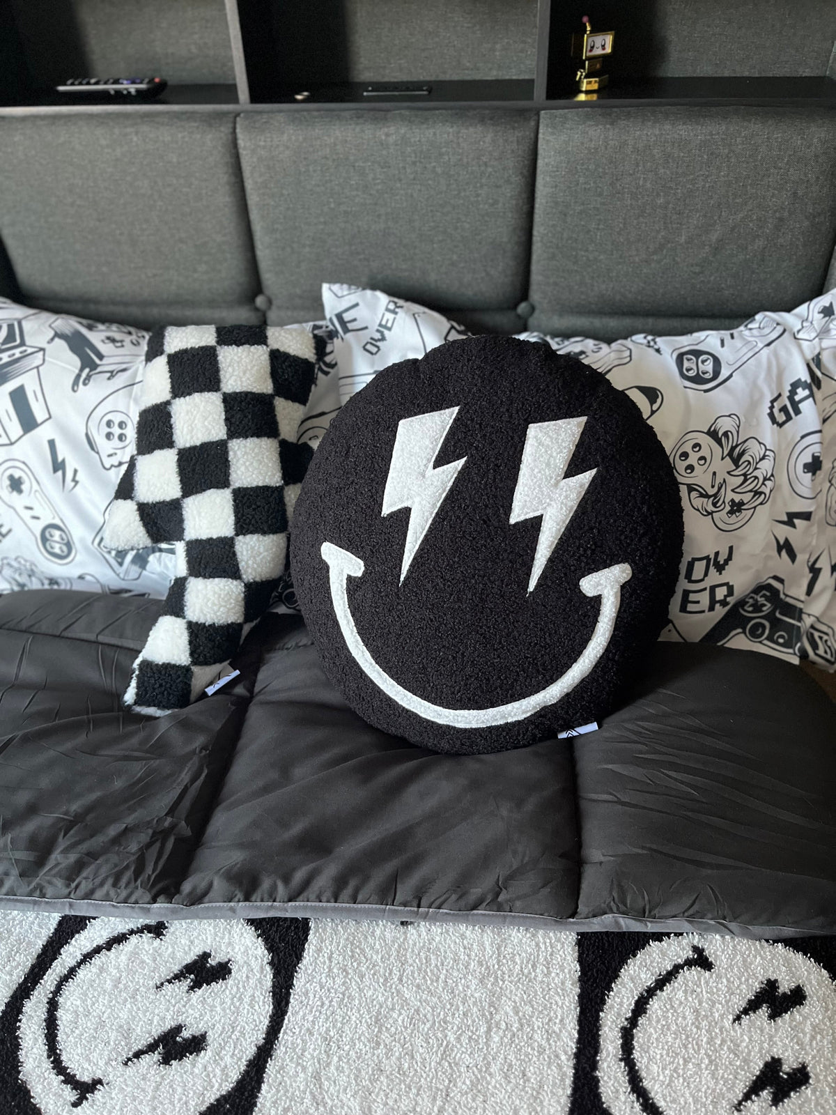 Black Smiley Plush